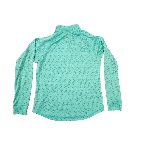 Reebok Women's Green Quarter Zip Mockneck Athletic Top - Size L - Picture 2 of 7